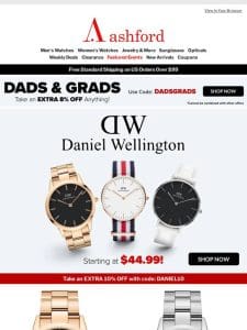 Daniel Wellington Steals， Starting at $44.99!