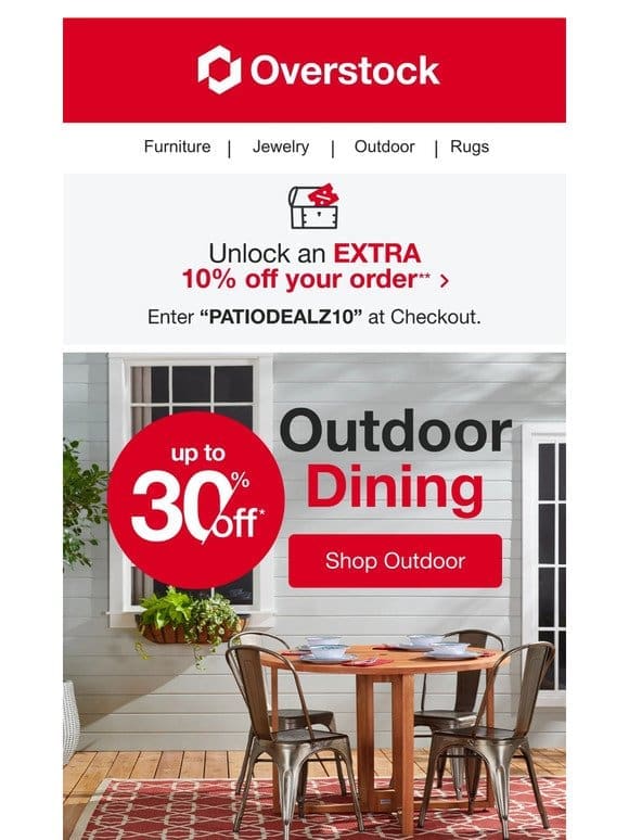 Dig into Outdoor Dining Deals – Up to 30% Off