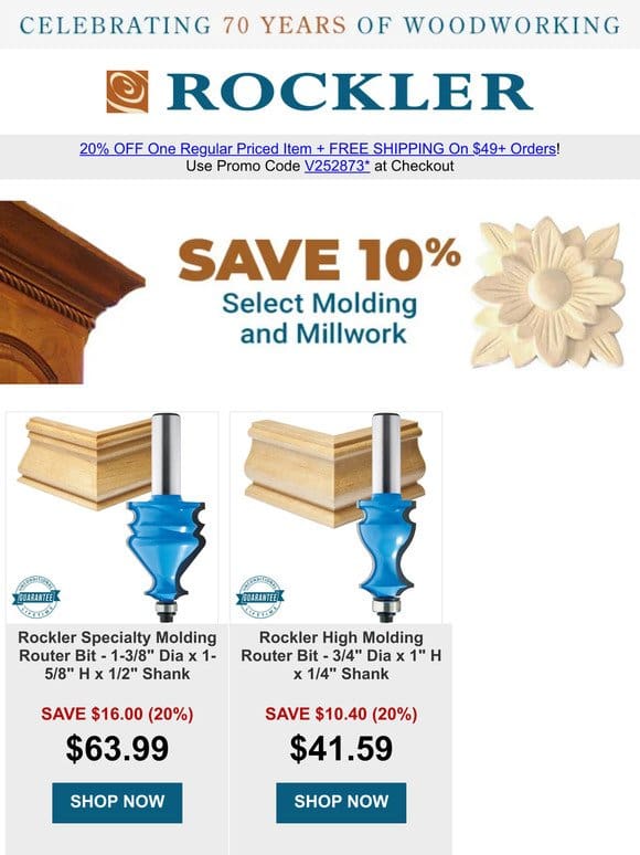 Discover Our Trim and Molding Selection + 20% Off 1 Item!