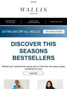 Discover seasonal bestsellers + extra 15% off