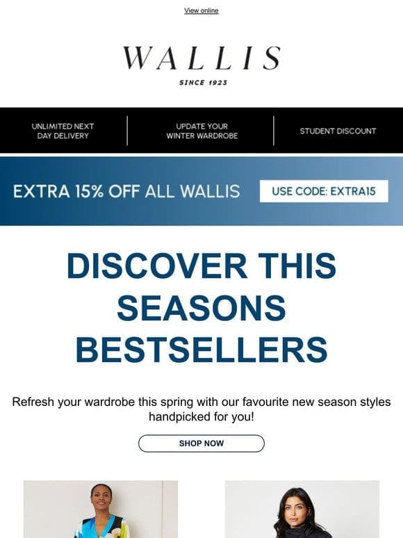 Discover seasonal bestsellers + extra 15% off