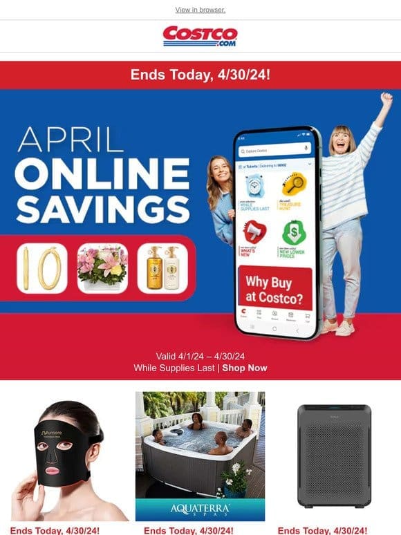 Don’t Miss Out! Shop THE LAST DAY of April Online Savings!