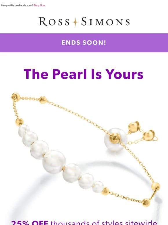 Don’t forget: Shop now for an EXTRA 10% OFF pearl jewelry! Plus， 25% off thousands of styles