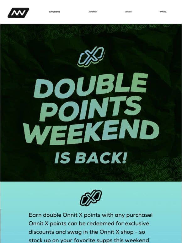 Double Points Weekend Is Back!