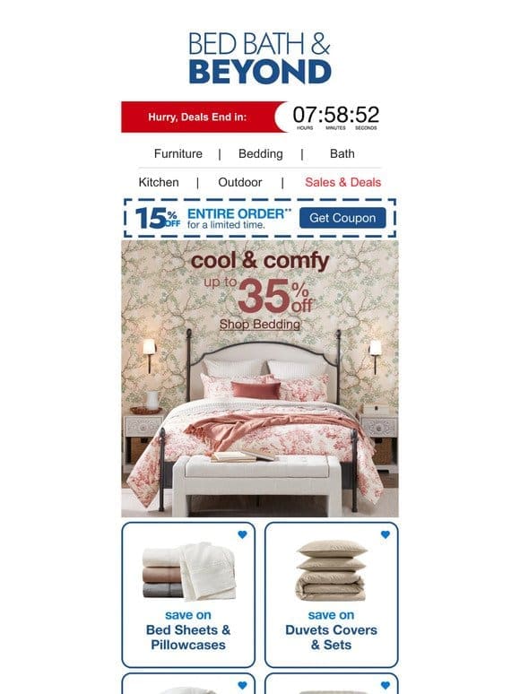 Dreamy Bedding Deals Up to 35% Off