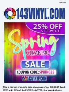 ENDING SOON: 25% off the ENTIRE SITE
