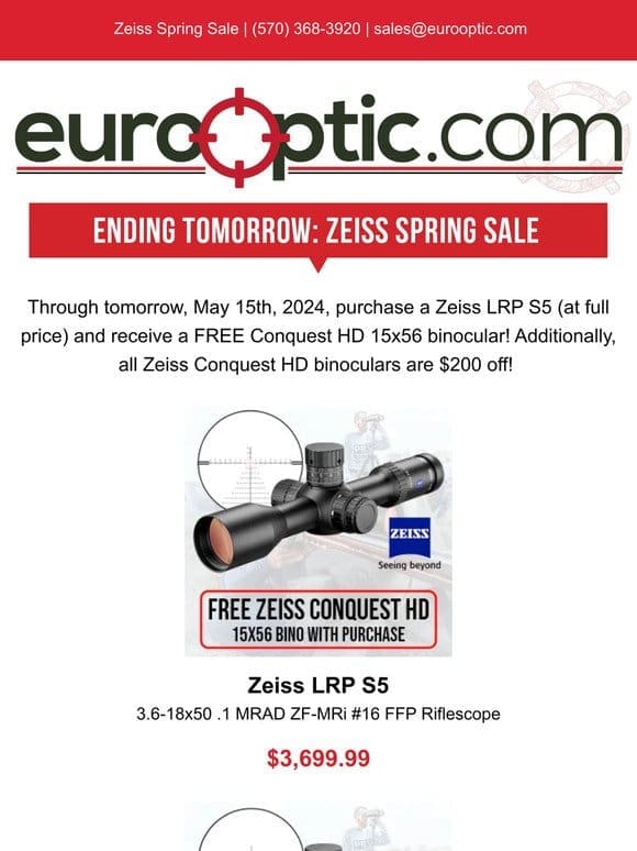 ENDING SOON: Zeiss Spring Sale!