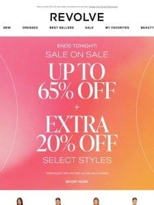 ENDS TONIGHT: EXTRA 20% OFF SALE