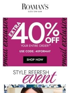 ENJOY!  An extra 40% off just for YOU!