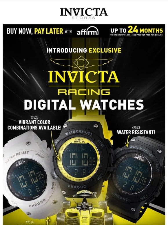 EXCLUSIVE INVICTA RACING Digital Watches ️