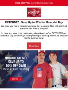 EXTENDED: Save 50% for Memorial Day Weekend