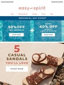 EXTRA 40% OFF + 50% OFF Sandals | FINAL HOURS