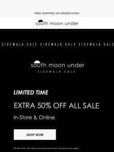 EXTRA 50% OFF SALE