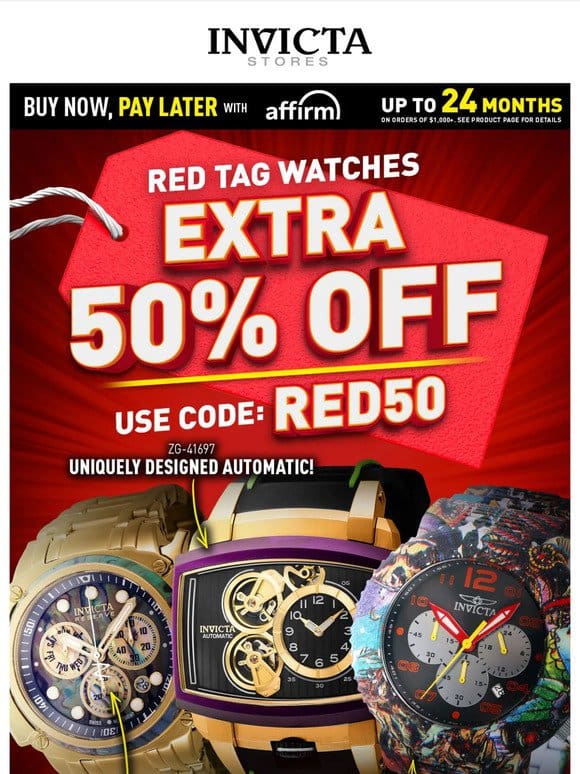 EXTRA 50% OFF❗RED TAG Watches ⌚️