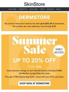 Early Access! Summer Sale at Dermstore: Up to 20% off Olaplex， SkinMedica and more
