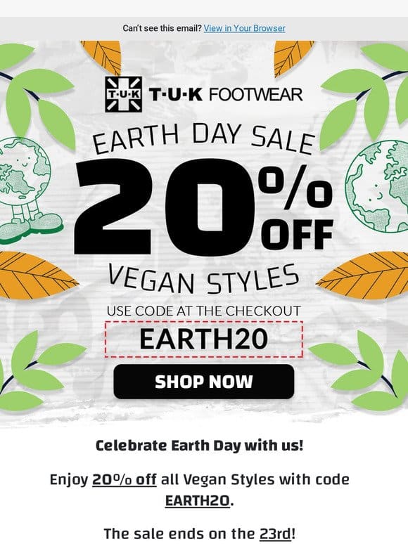 Earth Day 20% OFF Sale! ?