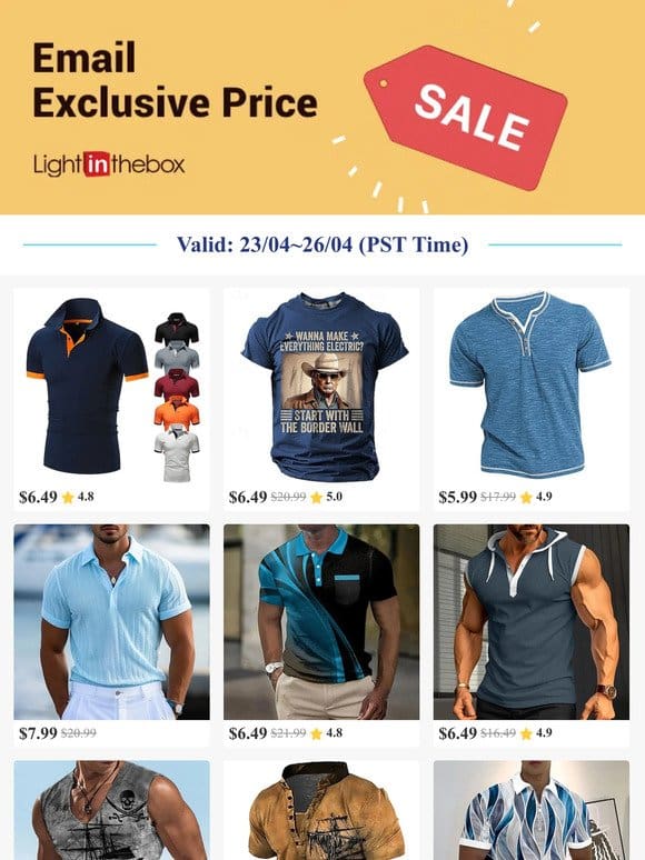 Email Exclusive-Get Classic Polo at USD $6.49