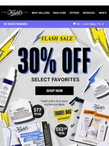 Ends Soon   30% OFF Flash Sale Online & In-store