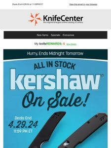 Ends Soon: ALL In-Stock Kershaw On Sale!