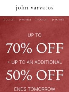 Ends Soon: Up to 70% off Outlet + more