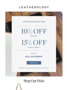 Ends TODAY: Up to 15% Off Sitewide