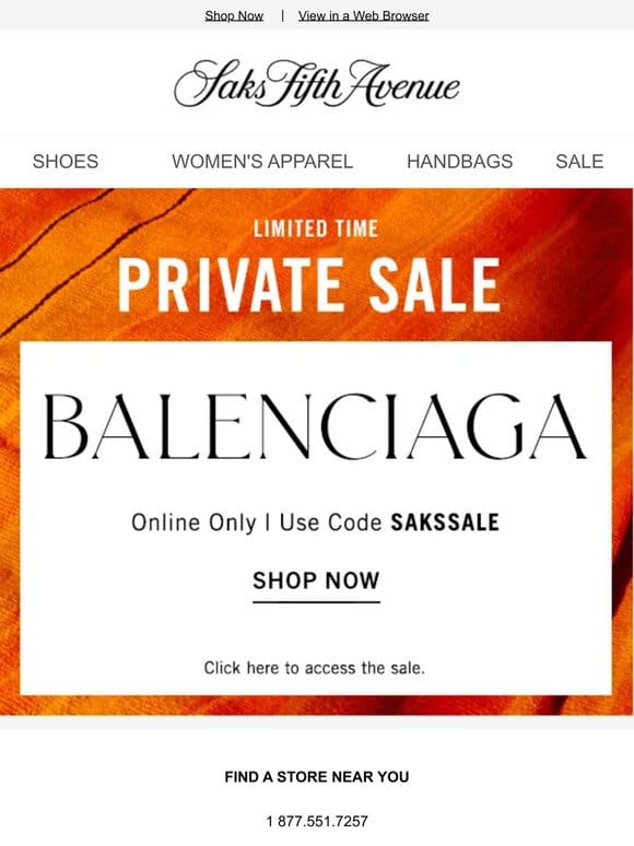 Ends today: your Balenciaga private offer
