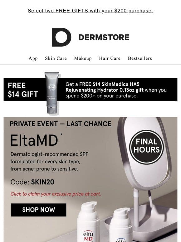 Ends tonight — EltaMD at an exclusive price
