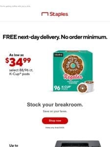 Enjoy select 88/96ct K-Cups for $34.99.