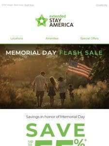 Enjoy this special discount to celebrate Memorial Day