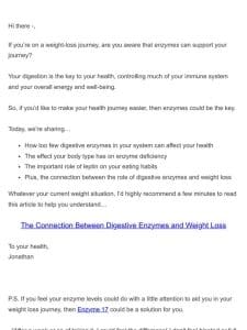 Enzymes vs. weight loss