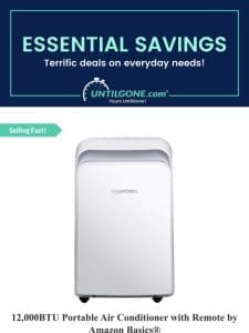 Essentials Savings – 61% OFF Portable Air Conditioner with Remote by Amazon Basics®