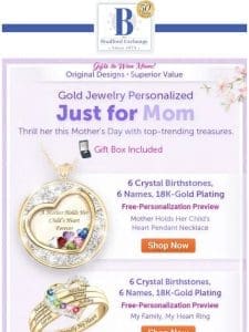 Exceptional Gold Jewelry Personalized Just for Mom