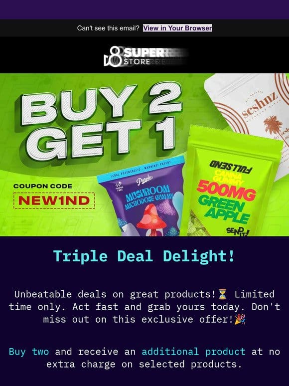 Exclusive Deal Alert: Buy 2， Get 1 Free on Select Items!
