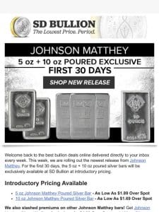 Exclusive Johnson Matthey Silver at SD Bullion