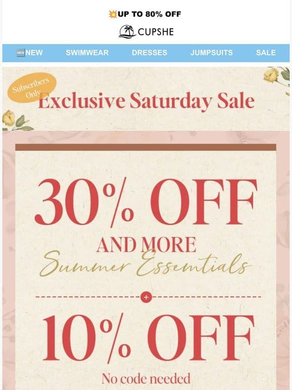 Exclusive Saturday Sale