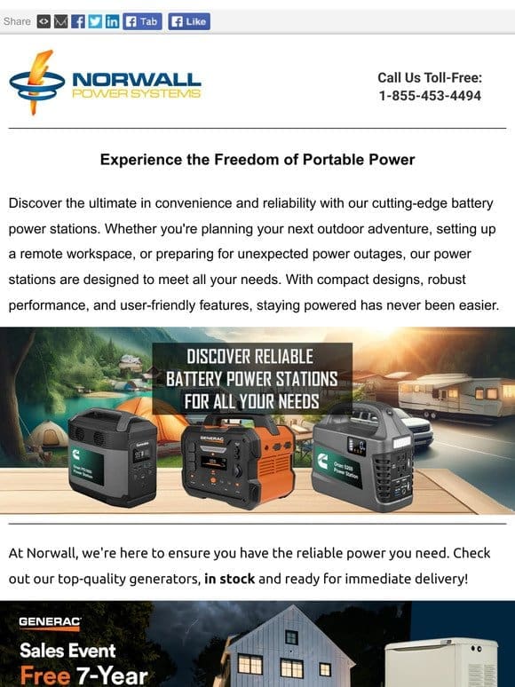 Explore Our Range of Portable Power Stations – Special 7-Year Warranty on Generac Models Ends May 12th!