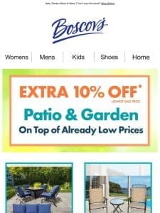 Extra 10% OFF* Select Patio