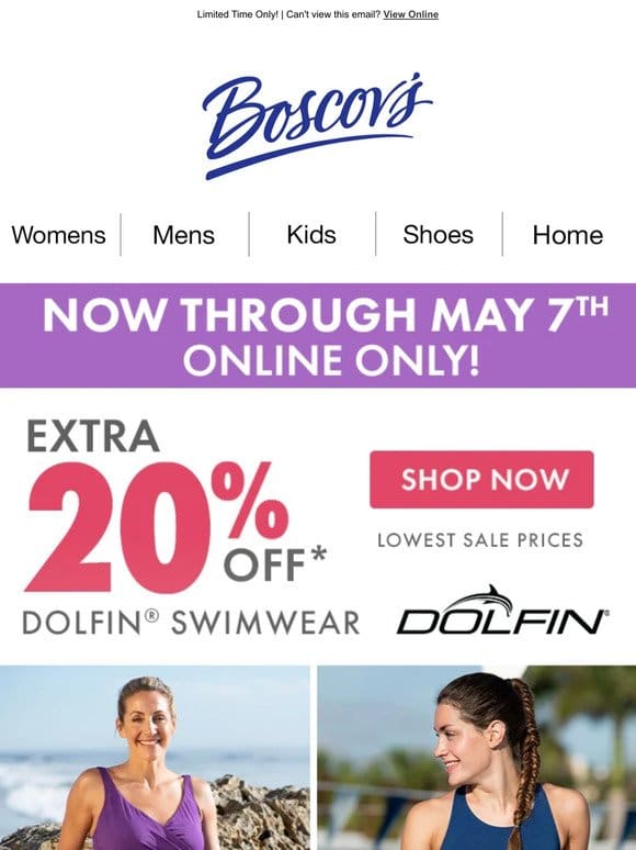 Extra 20% Off Dolfin Swimwear!