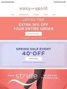 Extra 20% Off Sitewide + 40% OFF Spring Styles Ends Tomorrow