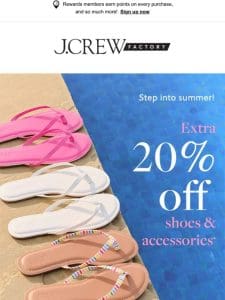 Extra 20% off shoes & accessories + 60% off SUNNY PICKS