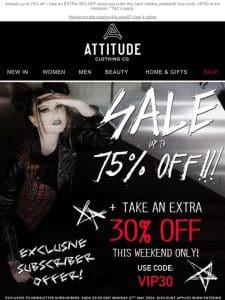 Extra 30% off the SALE