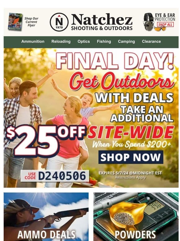 FINAL DAY to Take an Additional $25 Off
