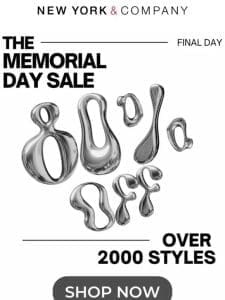 FINAL DAY⚠️ UP TO 80% OFF THE MEMORIAL DAY SALE!!