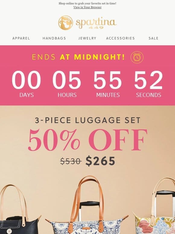 FINAL HOURS LEFT: 3-Piece Luggage 50% Off