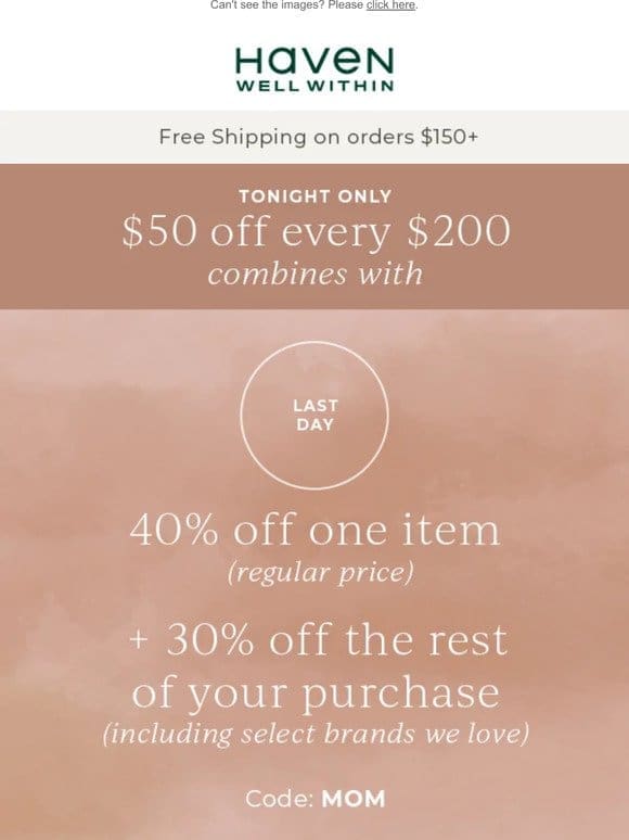 FLASH SALE: $50 Off Every $200
