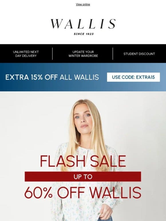 FLASH SALE ALERT – UP TO 60% OFF