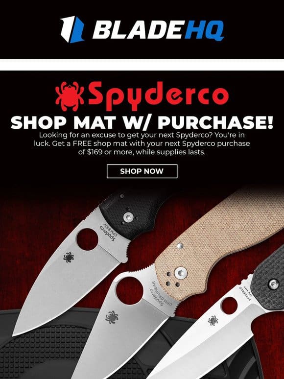 FREE giveaway with select Spyderco purchases!