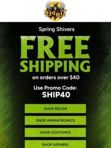 FREE shipping! Décor， costumes & more!