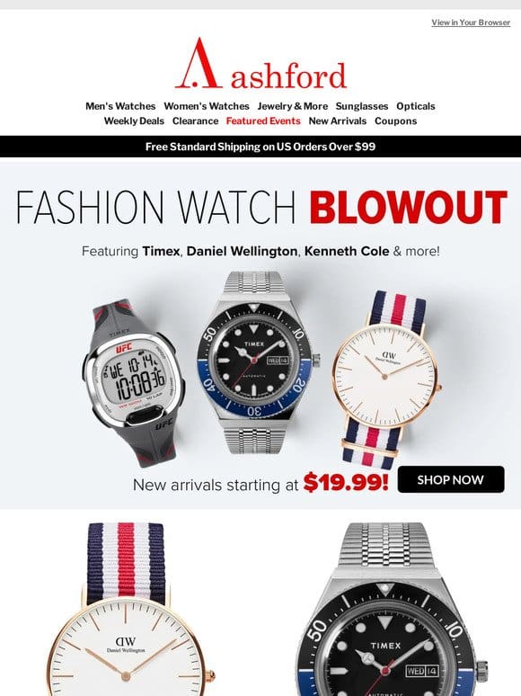 Fashion Watch Blowout Starting at $19.99!