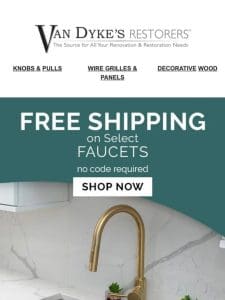 Faucets Ready to Ship for FREE!